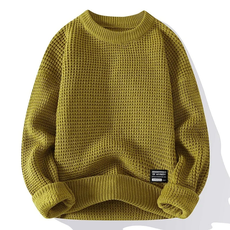 Eric – Premium męski sweter Lyon z miodową strukturą dla elegancji i komfortu