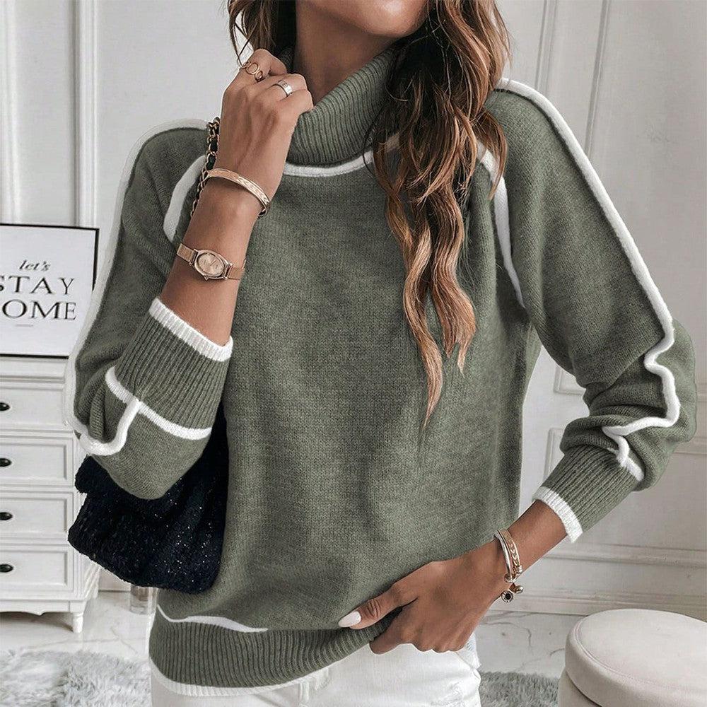 Magdalena – Sweter z Zielonej Bawełny Oliwkowej