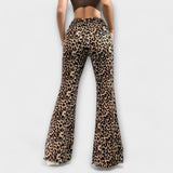Mila – spodnie bootcut w motyw lamparta