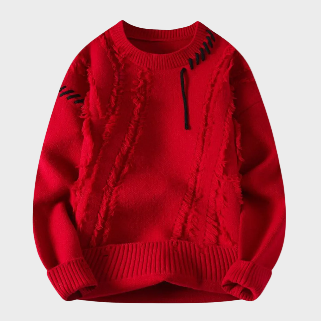Premium Sweter z Żebrowanym Wykończeniem
