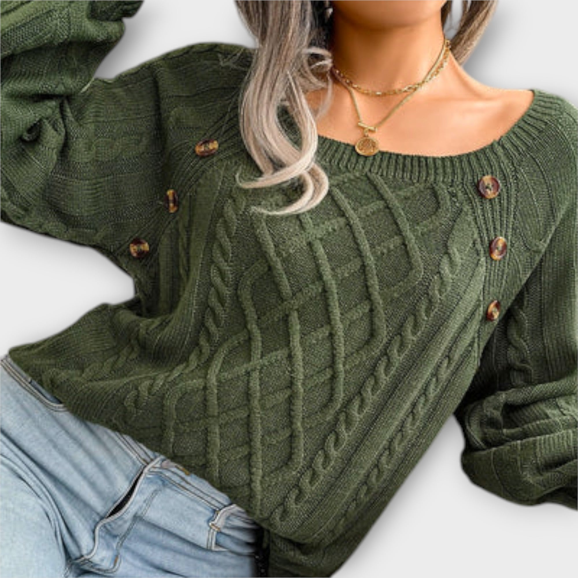 Maria – Sweter z Guzikam