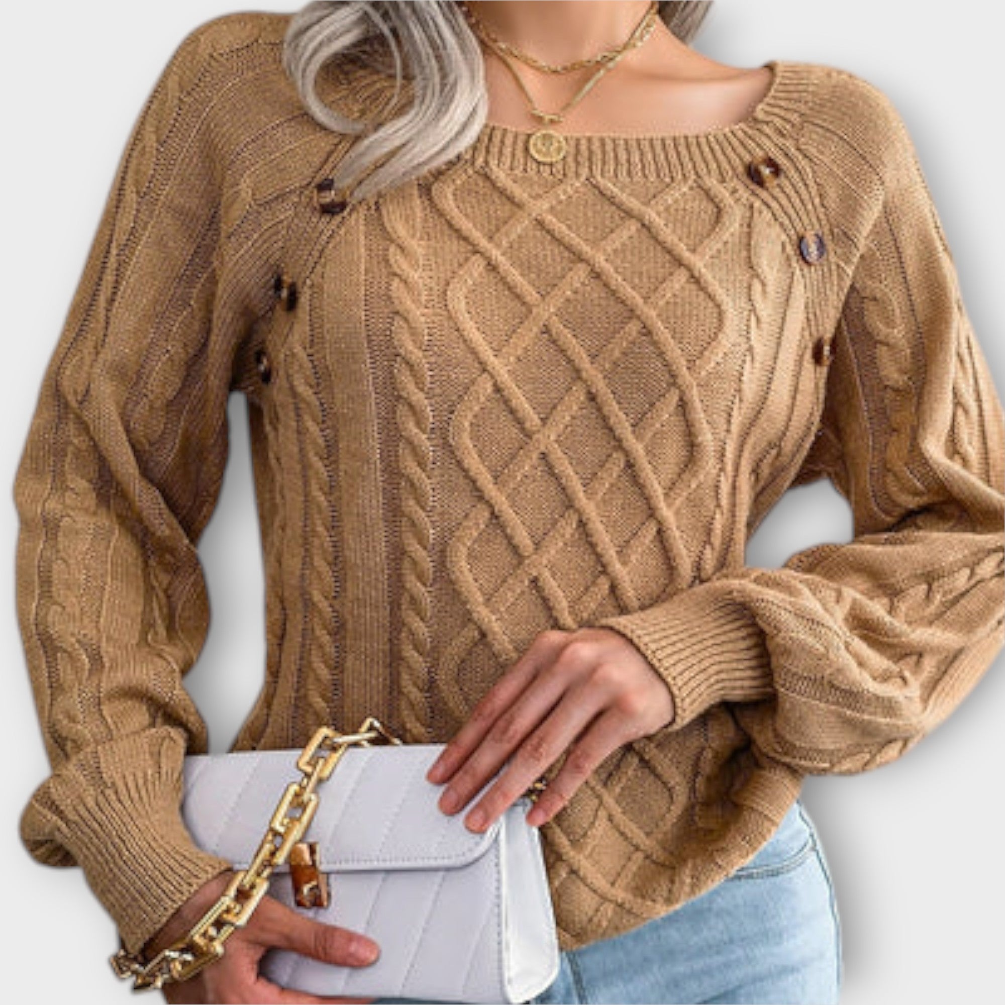 Maria – Sweter z Guzikam