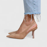 Karolina – Eleganckie Czółenka Slingback na Obcasie